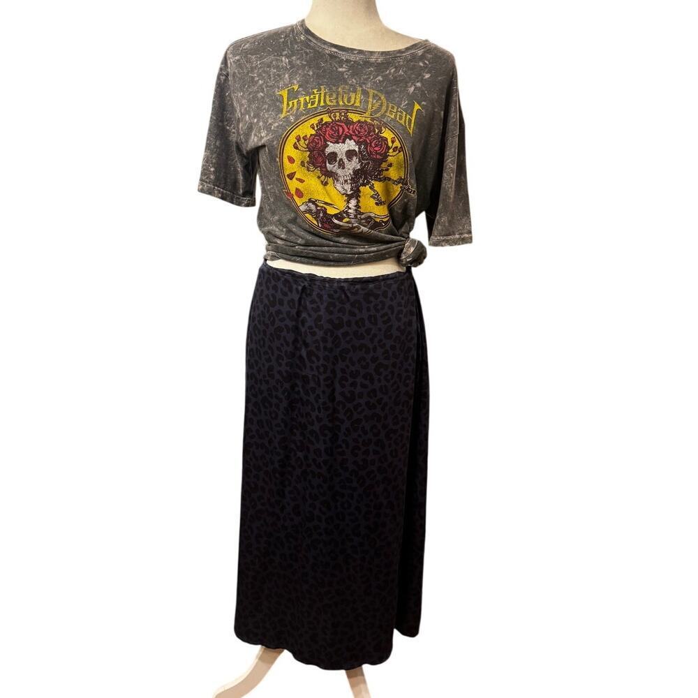 Grateful Dead Skeleton Rose Graphic Tee Acid Wash Band Shirt Oversized Gray (S)